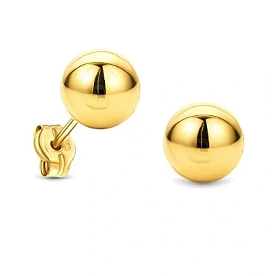 Imagen de Miore Pendientes de tuerca Oro amarillo 585 14 quilates para mujer, 7 x mm, cierre mariposa,