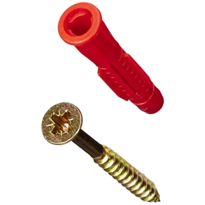 Imagen de Metafranc Surtido 50 Piezas para Materiales de construcción Completa universales Multiusos expansión/Taco Hueco/Juego Tacos y Tornillos/Set fijación / 952700, Rojo, Ø 6 mm