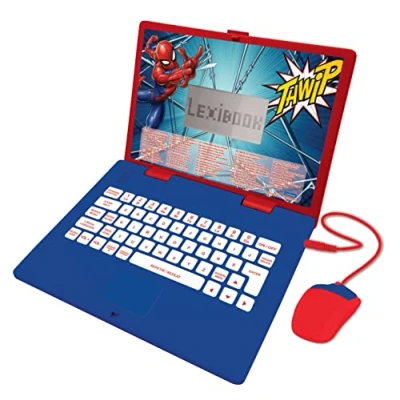 Imagen de Lexibook, Spider Man, Portátil Educativo y Bilingüe Portugués/Inglés, Juguete con 124 Actividades para Aprender, Jugar Música, Azul/Rojo, JC598SPi4