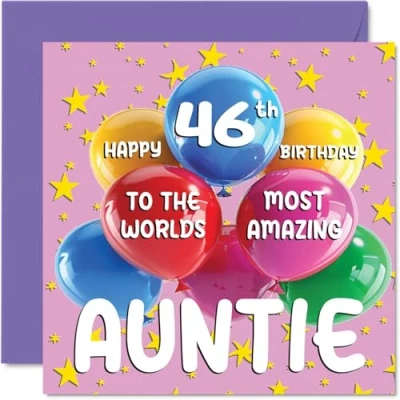 Imagen de Stuff4 tarjeta de cumpleaños número 43 para tía, la tía más increíble del mundo, feliz sobrino y sobrina, 145 mm x mm, años, tarjetas