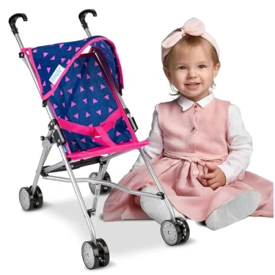 Imagen de Kinderplay Carrito Bebe Juguetes 2 Años Cochecito de Muñecas, Carritos para Estructura Ligera y Estable, Altura del Asa 54cm, Modelo KP0290T