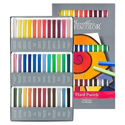 Imagen de CRETACOLOR tizas pastel, resultado de color brillante, alta resistencia a la luz, 36 colores, se pueden pintar con agua, pigmentación completa, no engrasan y corren suavemente