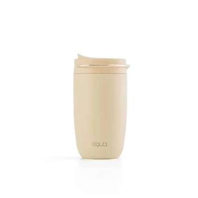 Imagen de EQUA Taza térmica de 300 ml, acero inoxidable, doble aislamiento, caliente hasta 4 horas, 100% a prueba fugas, color mantequilla