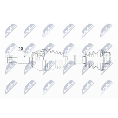 Imagen de NTY NPW FT 023 Árbol de transmisión Eje delantero, derecha 522 FIAT: Doblo I Familiar, Cargo