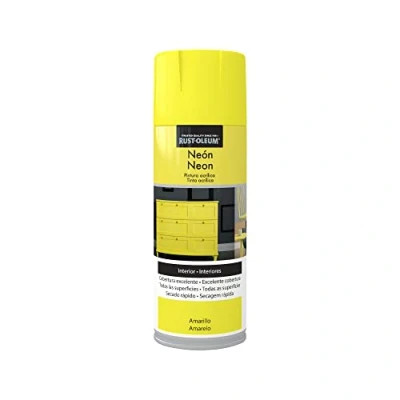 Imagen de Rust Oleum Neón pintura acrílica en spray Mate Amarillo 400 ml