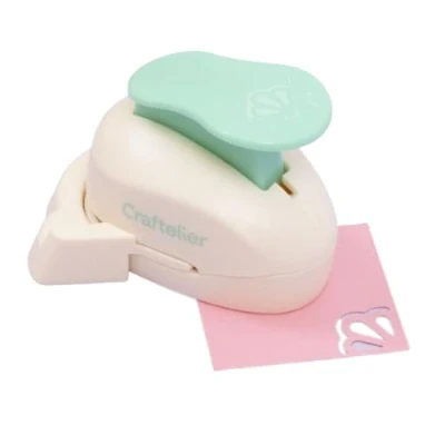 Imagen de Craftelier Perforadora de Esquinas con Forma Concha Palanca a Presión para Realizar Troquelados en Papeles y Cartulinas Especial Scrapbooking Tamaño 25 mm Diámetro