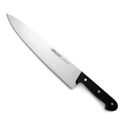 Imagen de Arcos Cuchillo Chef Acero Inoxidable. cocina para cortar y pelar alimentos pequeños. Mango ergonómico polioximetileno Hoja 300 mm. Serie Universal. Color negro.