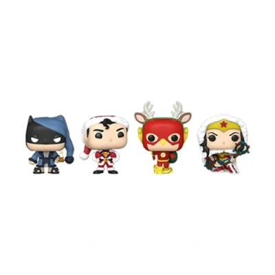 Imagen de Funko Pocket Pop! DC Holiday Superman Tree Box 4 Pieces Comics Llavero Minifigura de Vinilo Coleccionable Original Relleno Calcetines Idea Regalo