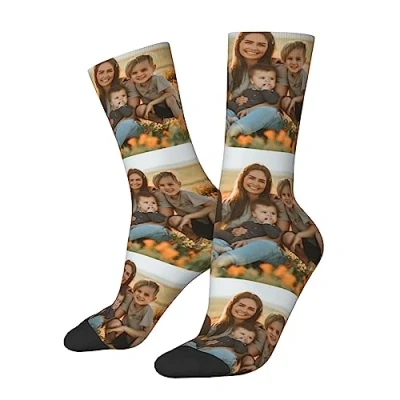 Imagen de yrozvw calcetines personalizados con caras divertidos texto foto cumpleaños navidad pareja regalos para él y ella