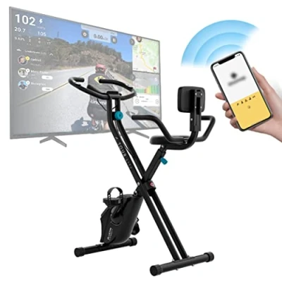 Imagen de Bicicleta Estática Tour Lite Bluefin Fitness/Bicicleta para Casa/Fitness en Casa/Kinomap/Bicicleta Plegable Casa/Consola/Bicicleta de Resistencia Magnética/Bicicleta