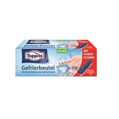 Imagen de toppits gefrierbeutel, 8 litros, atril suelo, 10 unidades), transparente