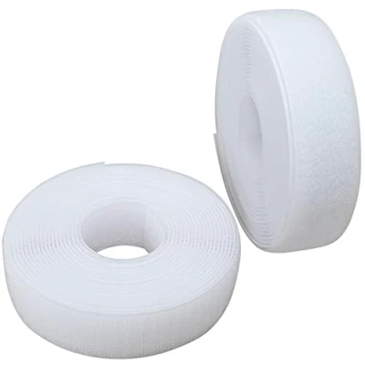 Imagen de AERZETIX C65957 Cinta/rollo de scratch 30mm 5 metros auto agarre organizador/sujetacables tira enganche bolsa prenda correa color: blanco en poliamida y poliéster