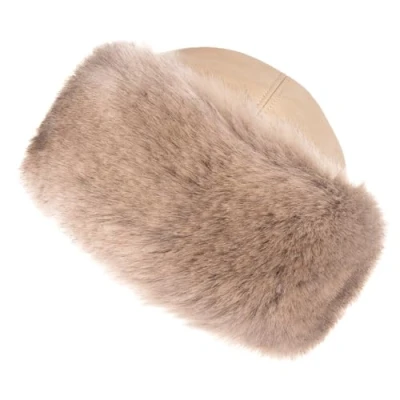 Imagen de Futrzane Siberian Gorro Mongol Sombrero con Cuero y Piel Sintetica para Mujer (L, Arena Beige Siberian)