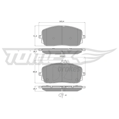 Imagen de TOMEX brakes TX 19 71 Juego de pastillas freno Eje delantero preparado para indicador desgaste con accesorios MERCEDES BENZ: Clase A