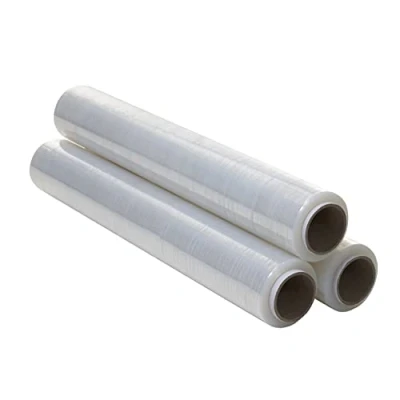 Imagen de Film Transparente para Embalar de 50 cm ancho y estirable hasta 300 Metros Longitud Rollo Elástico Manual Embalaje Industrial 3 unidades