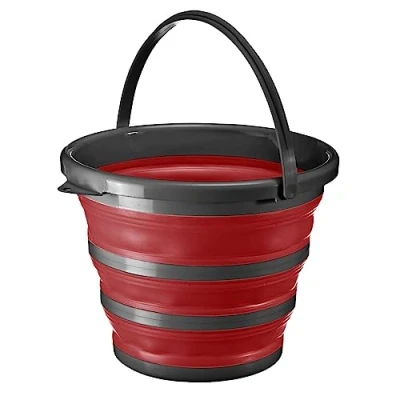 Imagen de cubeta Westmark Plegable con asa, Ahorra Espacio y es portátil, práctica para Acampar, Limpiar o Que jueguen los niños 10 litros