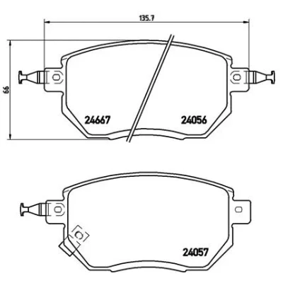 Imagen de BREMBO P 56 051 Juego de pastillas freno con avisador acústico desgaste sin accesorios NISSAN: Pathfinder 3, Murano I, II