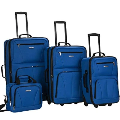 Imagen de Rockland Luggage Journey Softside Juego Vertical, Azul, 4 Piece Set (14/19/24/28), de Equipaje Vertical