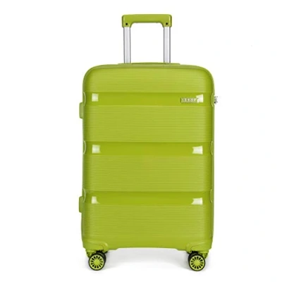 Imagen de Kono Maletas de Cabina 55 cm Rígida Viaje con Cerradura TSA, Vibrant Moda Equipaje Mano 4 Ruedas y Cremallera YKK, Durable Polipropileno (Maleta Cabina, Verde)