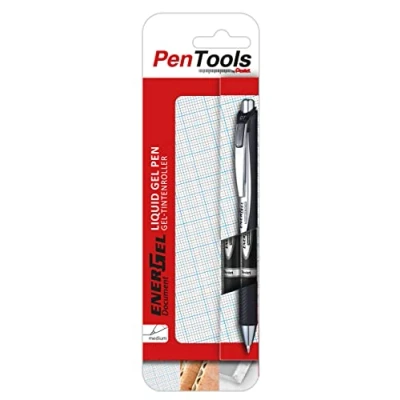 Imagen de Pentel PenTools by EnerGel BLP77 Document Bolígrafo de tinta gel (2 unidades), color negro