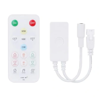 Imagen de GOMING DC 5V 24V SP647E Controlador LED CCT SPI Compatible con APP Móvil y Control Remoto 2.4G Adecuado para WS2811 IC Tira