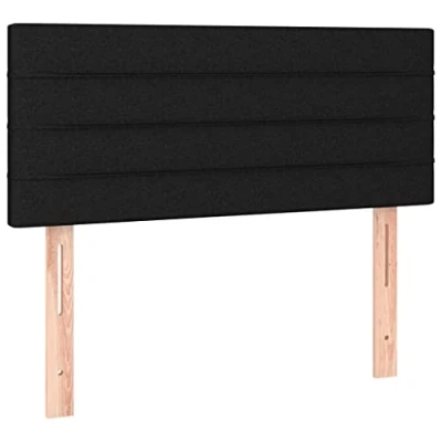 Imagen de vidaXL Cabecero Tapizado Cama Antimancha Acolchado Protector Cubierto Elástico Prueba Polvo Funda Dormitorio de Tela Negro 100x5x78/88 cm