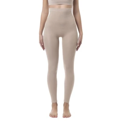Imagen de Farmacell 133 (Carne, M/L) Pantalones Leggings de Talle Alto con Efecto masajeador y Anti Celulitis