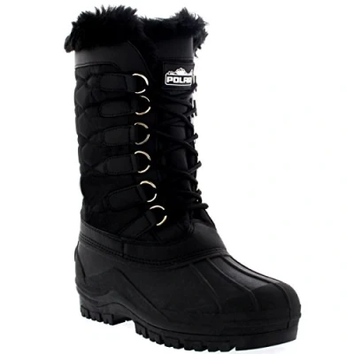 Imagen de Mujer Nylon Al Aire Libre Nieve Pato Invierno Manguito De Piel Botas BLK37 AYC0132