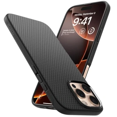 Imagen de Spigen Funda Liquid Air Compatible con iPhone 16 Pro MAX Negro Mate