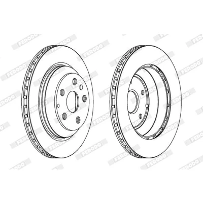 Imagen de FERODO PREMIER Coat+ disc DDF1855C 1 Disco de freno 358 28 5 ventilado sin tornillos PORSCHE: Cayenne, AUDI: Q7