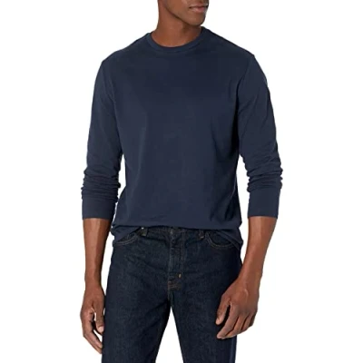 Imagen de Amazon Essentials Camiseta de Manga Larga y Ajuste Entallado Hombre, Azul Marino, L