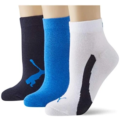 Imagen de PUMA Kids&#039; BWT Quarter Socks (3 Pack) Calcetines, azul marino/blanco/azul fuerte, 27 30 Unisex niños
