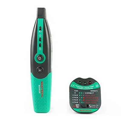 Imagen de Mastech Detector de interruptor automático, MS5902 3 luces indicadoras fusibles toma corriente Probador (enchufe UE 220V)
