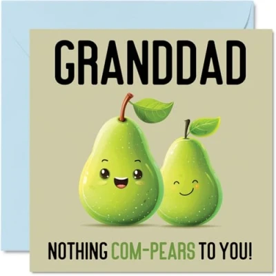 Imagen de tarjetas de cumpleaños para abuelo, Nothing Com Pears, divertida tarjeta feliz abuelo parte nieto, nieta, regalos cumpleaños, felicitación broma