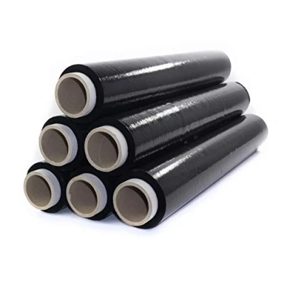 Imagen de Netuno 6x rollos de film estirable color negro DIN ancho 50cm espesor 23µm peso 1,5kg lámina elástica película polietileno retráctil industrial para embalaje paletas paquetes cajas mudanza stretch