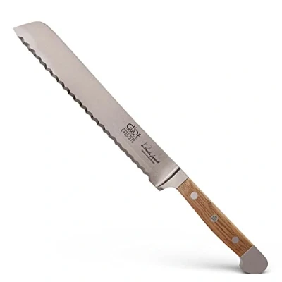 Imagen de Güde Solingen Cuchillo de Pan Forjado para Zurdos, 21 cm, Madera Roble Barril, Alpha FASSEICHE Doble virola, Hecho a Mano en Alemania