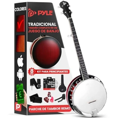 Imagen de Pyle banjolele kit, Banjo, Remo head, Resonador de sapele, 39, Tamaño tradicional, 5 cuerdas, Afinador engranado