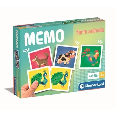 Imagen de Clementoni Educational Game Memo Pocket Farm Animals 48 Tiles For Children 3 5 Years, Flash Card Games, Learning Logical Thinking, 2 Players, Gift Boy/Girl, Cartoon, Made In Italy, 18316