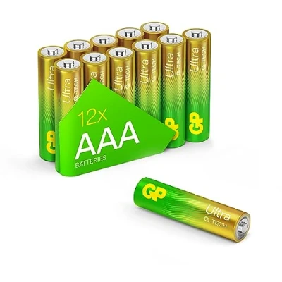 Imagen de GP Pilas alcalinas Ultra AAA, Longlife, 1,5 V, Micro Pilas, LR03, Paquete de 12 Unidades La Nueva tecnología G Tech