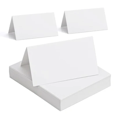 Imagen de MumdoYAL 50 piezas en blanco marcasitios boda，Tarjetas de Mesa Blanco，Tarjetas Asiento，tarjetas comunion，Tarjetas Lugar，marcasitios comunion，Para boda, cumpleaños,bautizo, comunión