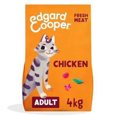 Imagen de Edgard &amp; Cooper Comida Gatos Adultos, (Pollo, 4kg), Pienso Esterilizados y Activos, Sin Cereales, Ingredientes Naturales, Carne Fresca, Hipoalergénico, azúcares añadidos