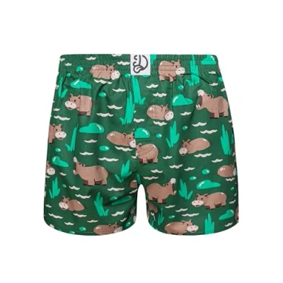 Imagen de Dedoles Calzoncillos Hombre y Chico Ropa Interior Algodón Boxer Muchos diseños Divertidos Dinosaurios Hockey Patos, Color: Verde, diseño: Hipopótamo Nadador (bóxers), tamaño: S