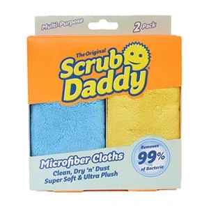 Imagen de Scrub Daddy Bayeta Microfibra de Limpieza Bayetas Lavables y Reutilizables, Paños Cocina Multiusos Absorbente para Hogar, Cocina, Baño, Ventanas, Cristales Paquete 2