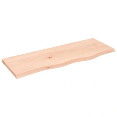 Imagen de vidaXL Estante de Pared Madera Maciza Roble sin Tratar 80x30x2 cm, almacenaje, Madera, Tablero estantería