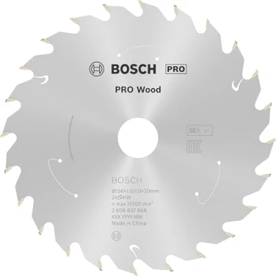 Imagen de Bosch Professional Disco de sierra circular Standard for Wood (madera, 136 x 20 1,5 mm, 24 dientes, accesorio sin cable)