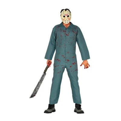 Imagen de FIESTAS GUIRCA Disfraz de Psycho Killer para Hombre Asesino con Mono mecánico Disfraces Halloween HombreTalla M 48 50