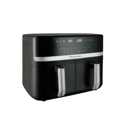 Imagen de Russell Hobbs freidora de aire, sin aceite, doble cesta 9 l, Air Fryer, ruido reducido, programas, Rapid Air, máx. 200 C, táctil, cestos aptos para lavavajillas, 2800 W, Satisfry 27681 56