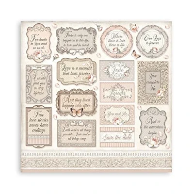 Imagen de Stamperia International Scrapbooking Pad You and Me, blanco, OSFA