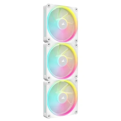 Imagen de CORSAIR iCUE Link LX120 RGB 120 mm PWM Ventiladores Paquete Triple Lazos de Luz Duales Incluye Hub Sistema Tecnología AirGuide Blanco