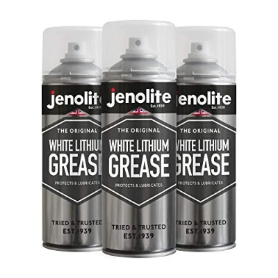 Imagen de JENOLITE Spray de Grasa litio blanca 3x400ml lubricante multiusos alta resistencia en aerosol para metal sobre Previene el desgaste y la corrosión